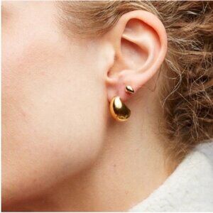 New! Madewell 14K Gold Plated Bean Post Earrings NWOT